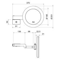 Зеркало с подсветкой Timo Saona 13374/18 черное золото