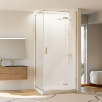 Душевой угол раздвижной прямоугольный RV073RG/R-8090-06-C4 800х900х1950 Цвет профиля Золото брашинг Стекло Дождь Veconi