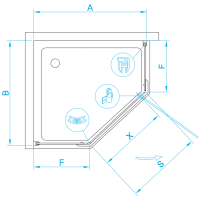 Душевой уголок RGW HO-081 трапеция  100*100*195 350608100-11 профиль Хром стекло Прозрачное 8 мм RGW