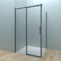 Душевой угол раздвижной прямоугольный 1200х800х1950 RV070-12080PR-01-19C4 Цвет профиля Чёрный Стекло Прозрачное Veconi