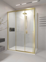 Душевой угол раздвижной 1200х900x2000 цвет профиля Золото брашинг стекло прозрачное PR3/L-SP-12090-01-G-C4 Premium Veconi