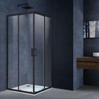 Душевой уголок, квадратный Alpha VSS-3AL100CLB 1000x1000x1900 цвет черный стекло прозрачное Vincea