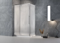 Душевой угол раздвижной прямоугольный RV034R-10080-06-C7 1000х800х1950 Цвет профиля Хром Стекло Дождь Veconi