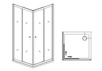 Душевой уголок Dolphin TN-205-J квадратный  80*80*185 28912588-11 профиль Хром стекло Прозрачное 4 мм RGW