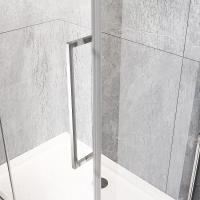 Душевой угол раздвижной прямоугольный RV033R-8080-06-C7 800х800х1950 Цвет профиля Хром Стекло Дождь Veconi