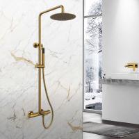 Душевая стойка термостатическая с изливом  цвет брашированное золото VSFS-1V1TBG VINCEA