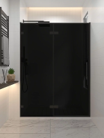 Душевая дверь распашная AL-140-11-BB-C4 1400x2000 Цвет профиля Чёрный матовый Стекло Чёрное Veconi