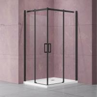 Душевой уголок квадратный VSS-4D900CLB 900x900x2000 профиль черный стекло прозрачное VINCEA