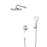 Душевой комплект встраиваемый смеситель, верхний душ, ручной душ со шлангом, штуцер с держателем RELAX-DSET-01 Хром   Cezares