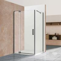 Душевой уголок, прямоугольный VSR-1E901090CLGM 900/1000х900х2000 профиль вороненая сталь стекло прозрачное VINCEA